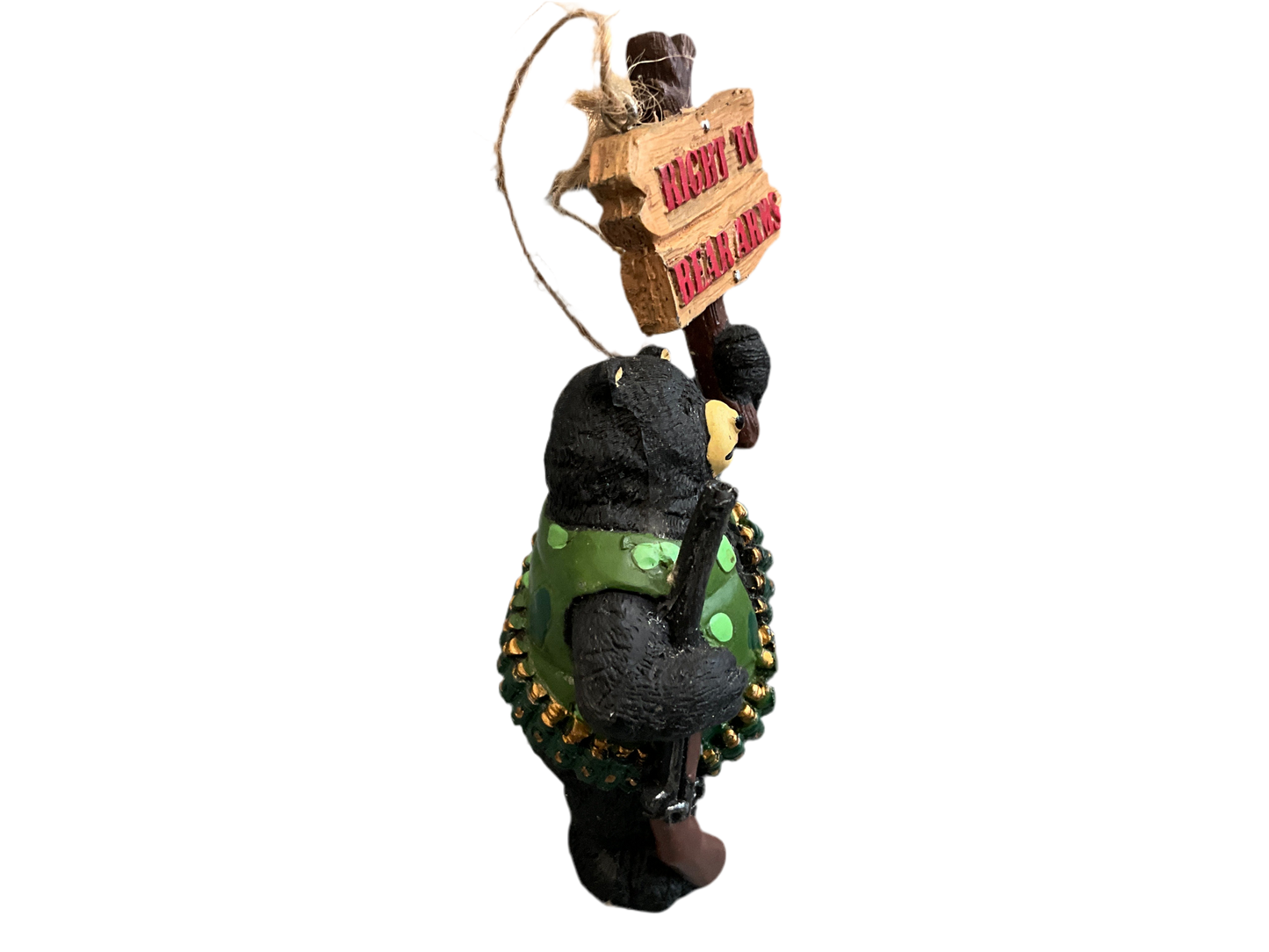 RIGHT TO BEAR ARMS Bear with guns & ammunition belt Christmas holiday ornament