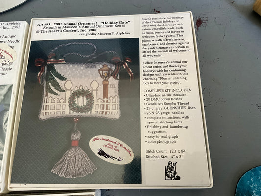 The Hearts Content choice annual ornament cross stitch kits see pictures and variations