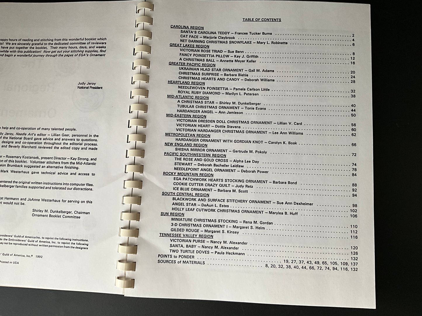 The Embroiderers’ Guild of America Ornament Booklet spiral bound chart book