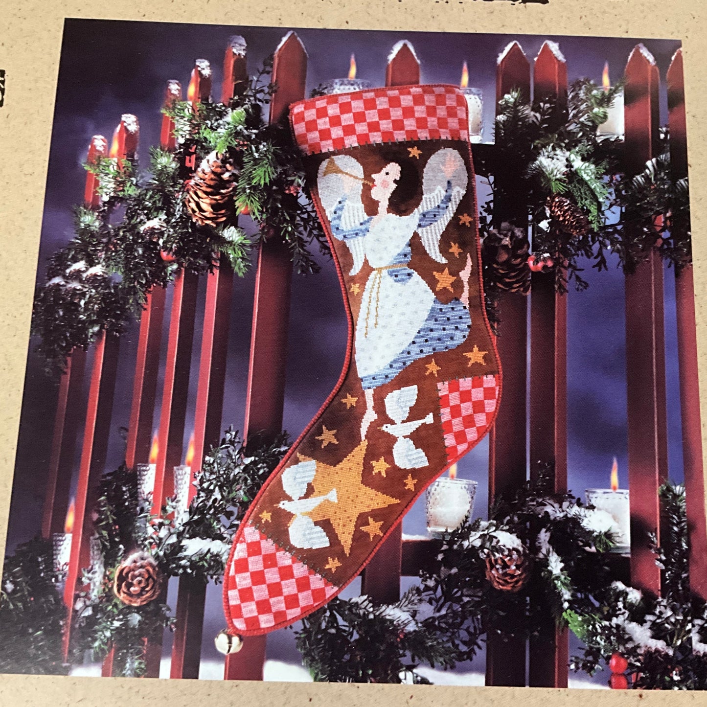 Birds of a Feather Angel of Peace Christmas Stocking cross stitch chart with Sparrow 28 count 30”x22” fabric(discontinued)included!