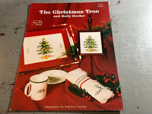Sew Fine The Christmas Tree and Holly Border counted cross stitch chart