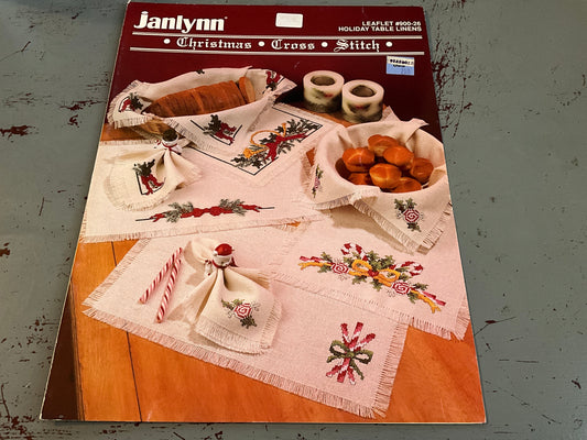 Janlynn Holiday Table Linens Leaflet #900-26 Christmas cross stitch chart