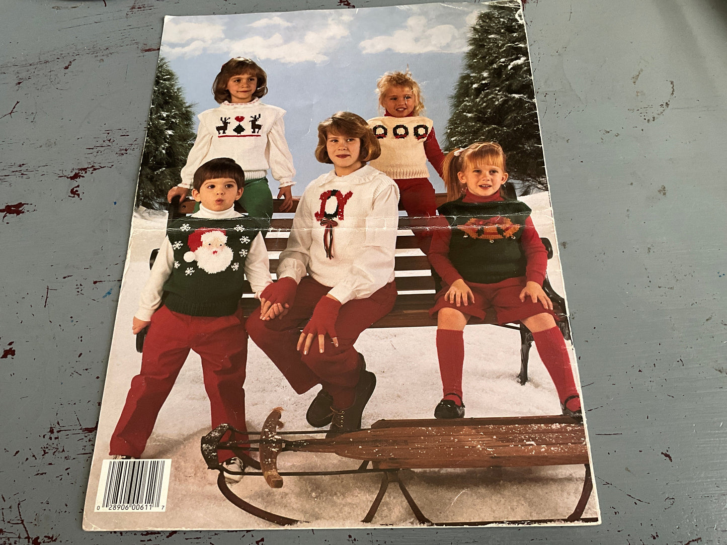 Leisure Arts Christmas Vests For Kids Leaflet 6111 knitting chart see pictures and description*