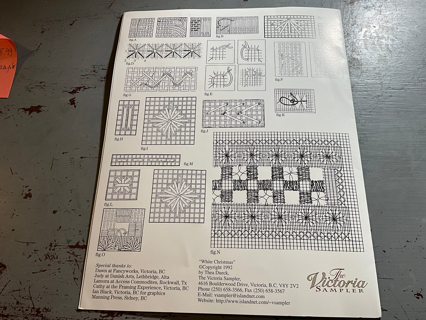 The Victoria Sampler White Christmas cross stitch chart with fabric and embellishment pack