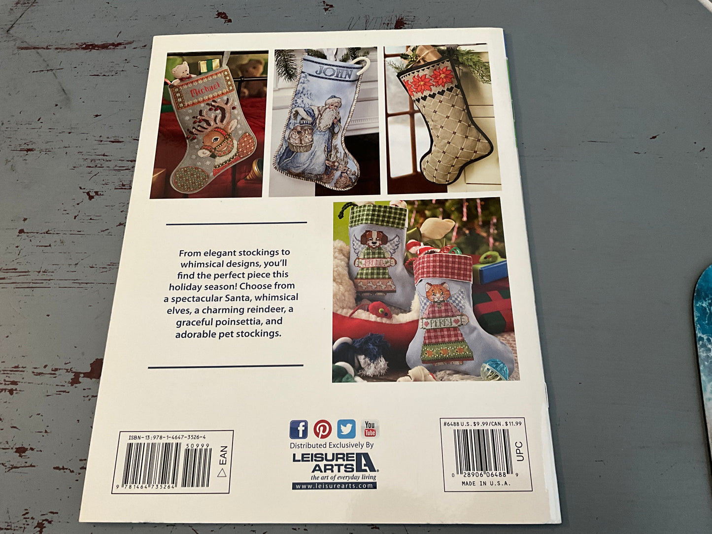 Leisure Arts Herrschner’s Christmas Stockings cross stitch chart 5 stocking designs