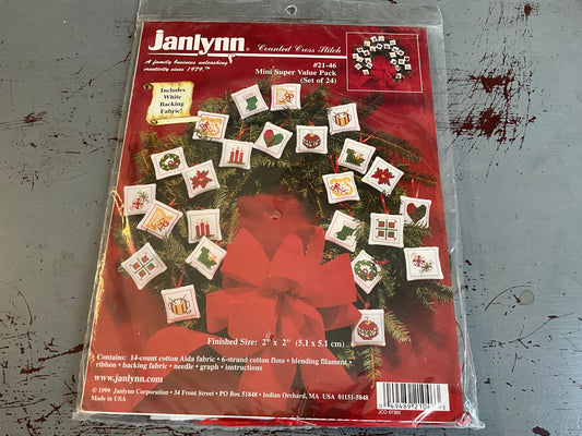 Janlynn Mini Suoer Value Pack321-46 set of 24 ornamental pillows counted cross stitch kit