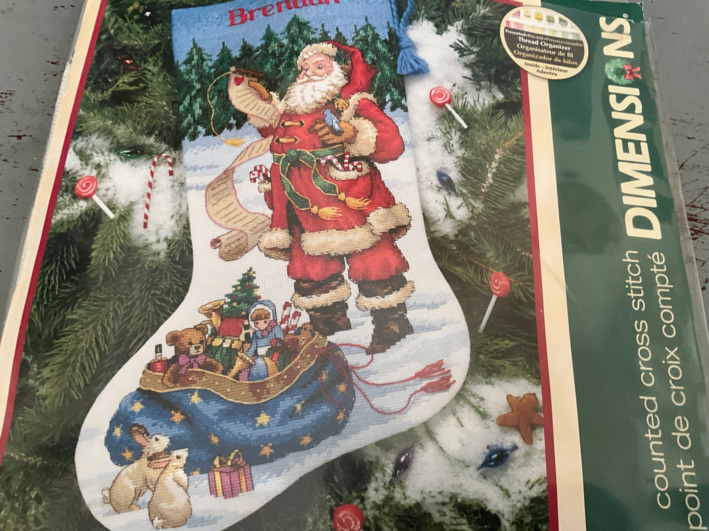 Dimensions Checking His List Stocking counted cross stitch kit