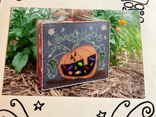 Raise the Roof Sweet Tooth Jack-O-Lantern counted cross stitch chart