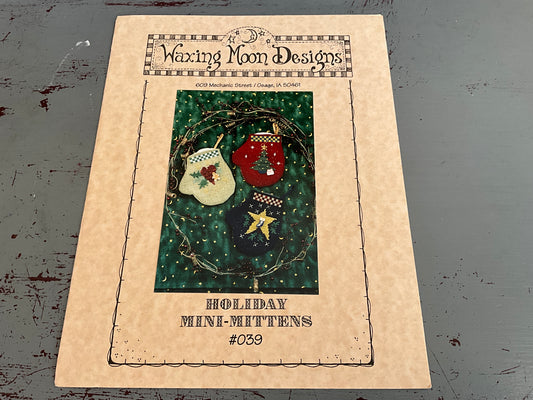 Waxing Moon Designs Holiday Mini Mittens cross stitch charts