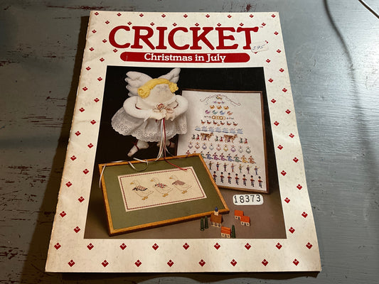 Cricket Christmas in July counted cross stitch chart
