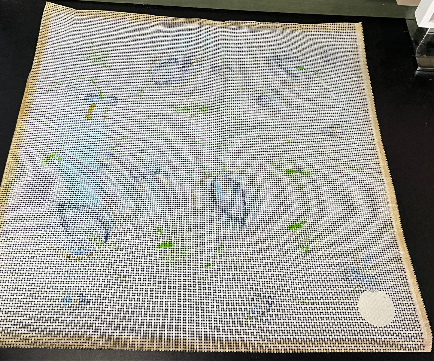 Paragon fanciful floral 16 by 16 inch hand painted canvas needlepoint with wool kit*