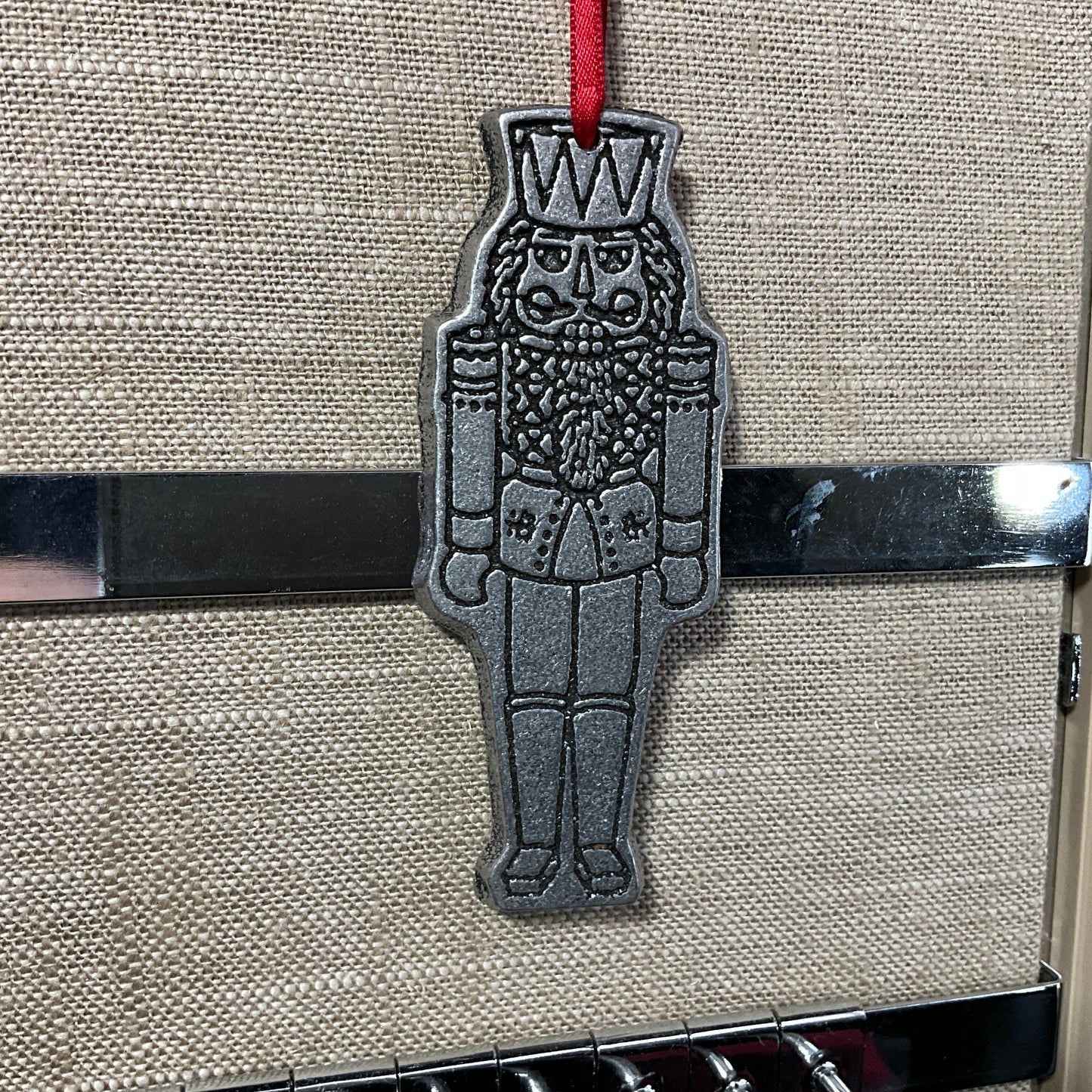Precious pewter nutcracker soldier vintage ornament 3.75 inch tall