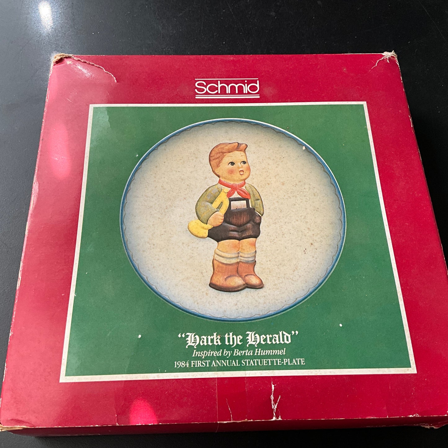 Schmid Hark the Herald vintage 1984 first annual statuette decorative plate collectible