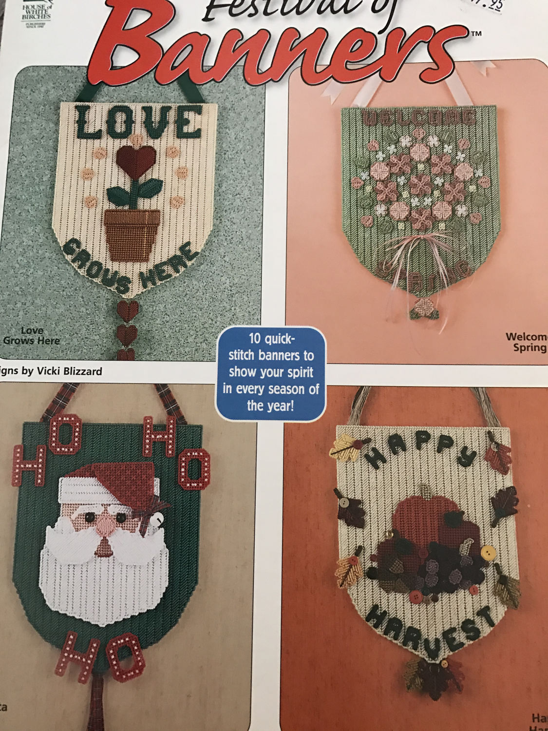 House of White Birches Plastic Canvas Festival of Banners pattern book