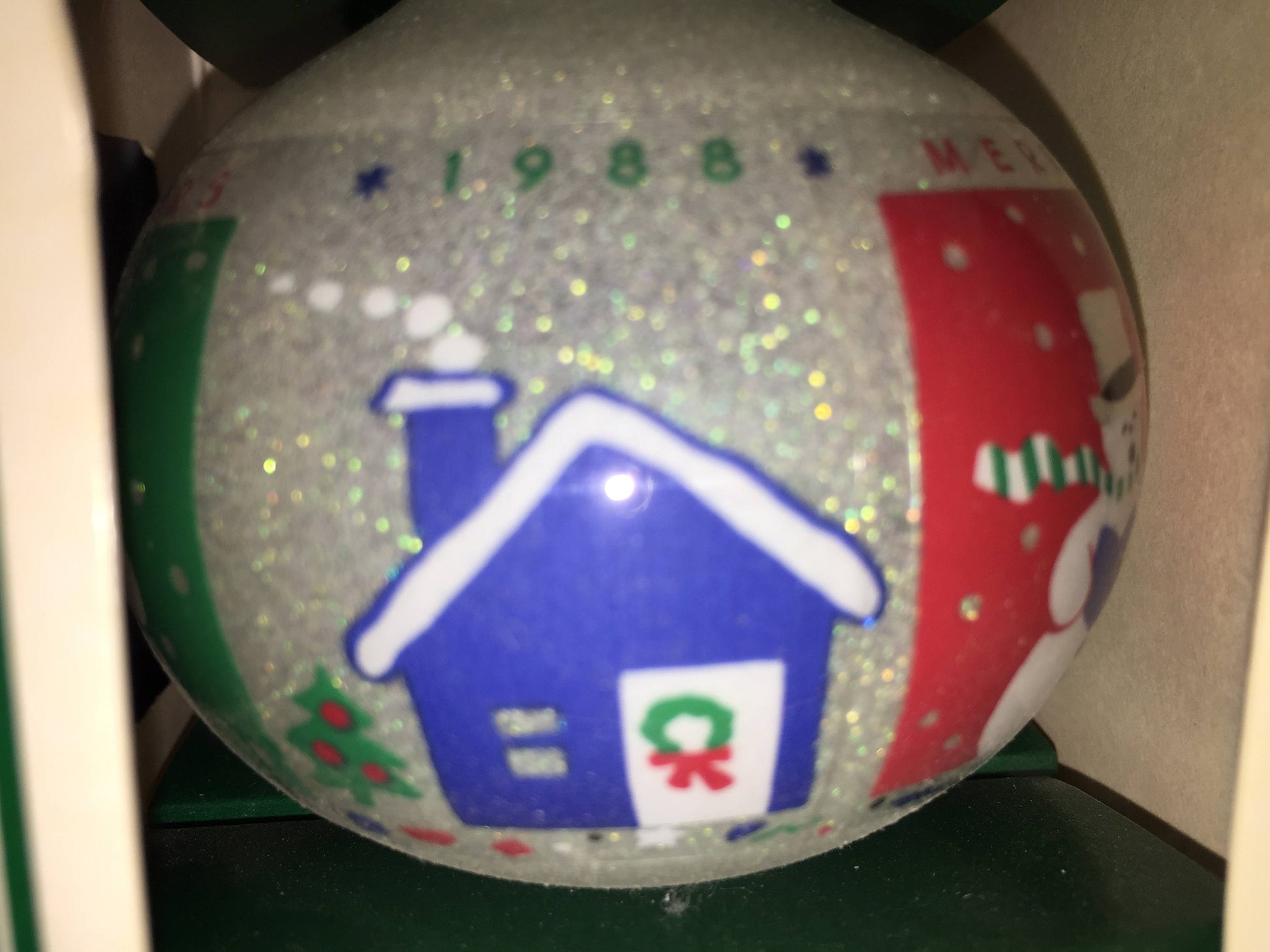 Hallmark, From Our home to yours, Dated 1988, Sparkling Glass Keepsake Ornament, QX2794