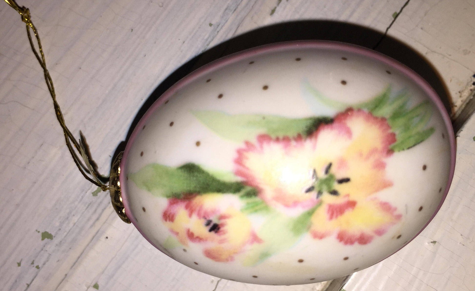AGC Inc, cute painted mini Easter egg vintage ornament