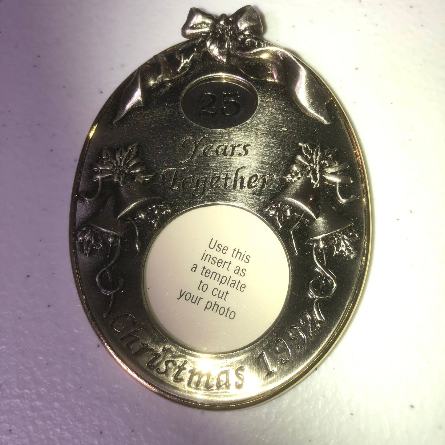 Hallmark, Anniversary Year with 5th, 10th, 25th, 30th, 35th, 40th, or 50th charms, Vintage 1992, Keepsake Ornament, QX4851