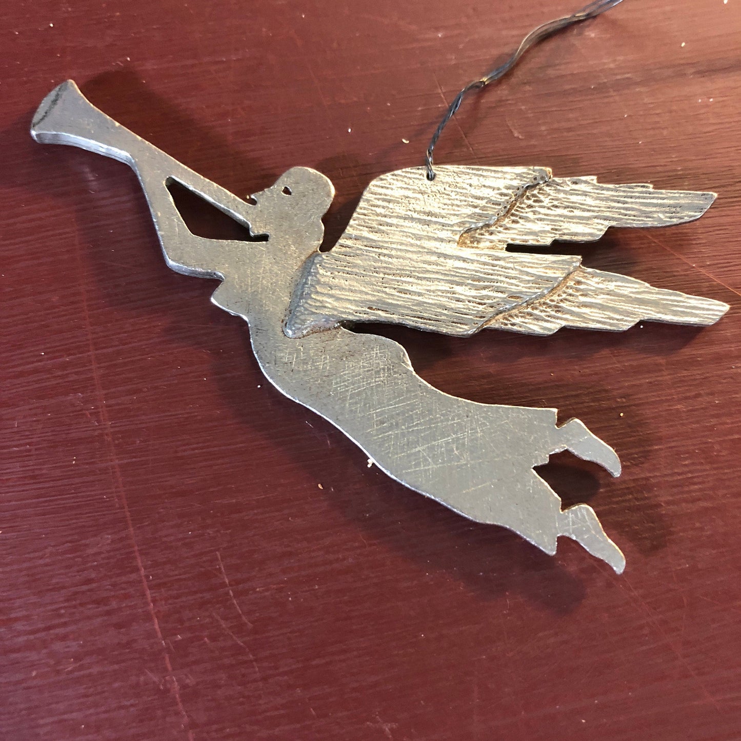 Fine Pewter Angel with Horn, by GF Jackson, Ornament