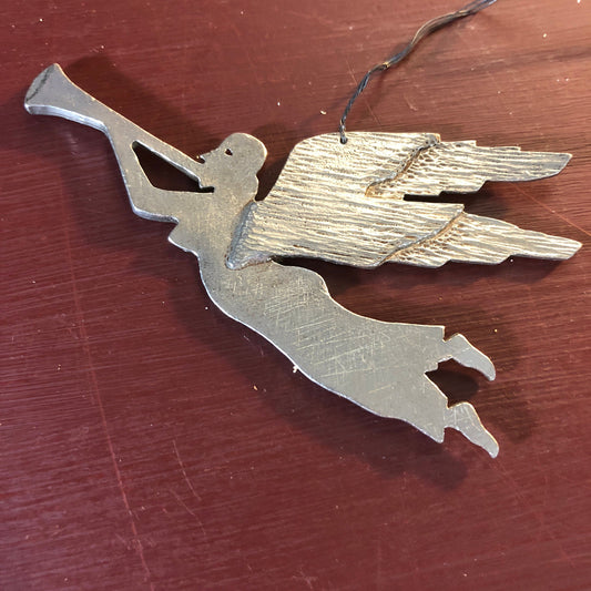 Fine Pewter Angel with Horn, by GF Jackson, Ornament