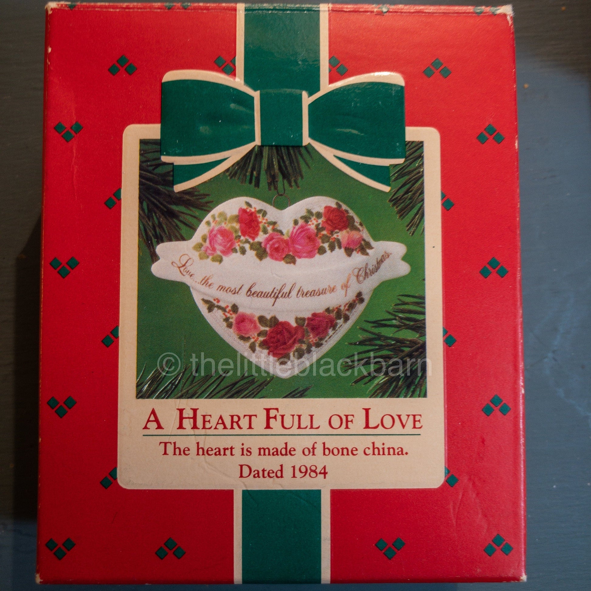 Hallmark, Heart Full Of Love, Bone China, Vintage 1984, Keepsake Ornament, QX4434