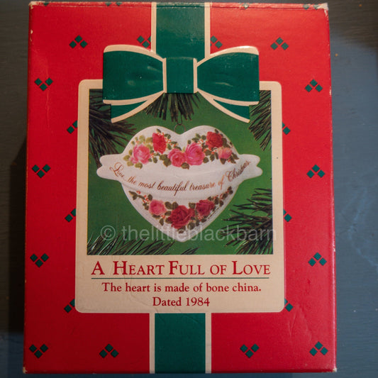 Hallmark, Heart Full Of Love, Bone China, Vintage 1984, Keepsake Ornament, QX4434