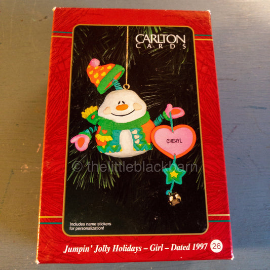 Carlton Cards, Choice of Boy or Girl, Jumpin Jolly Holidays, Dated 1997, Ornament
