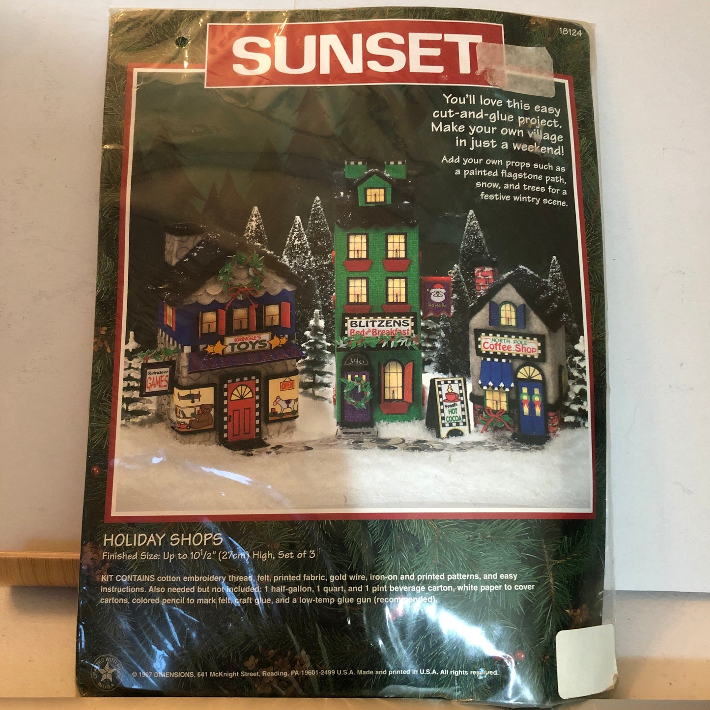 Sunset, Holiday Shops, Vintage 1997, Cut & Glue Felting Kit