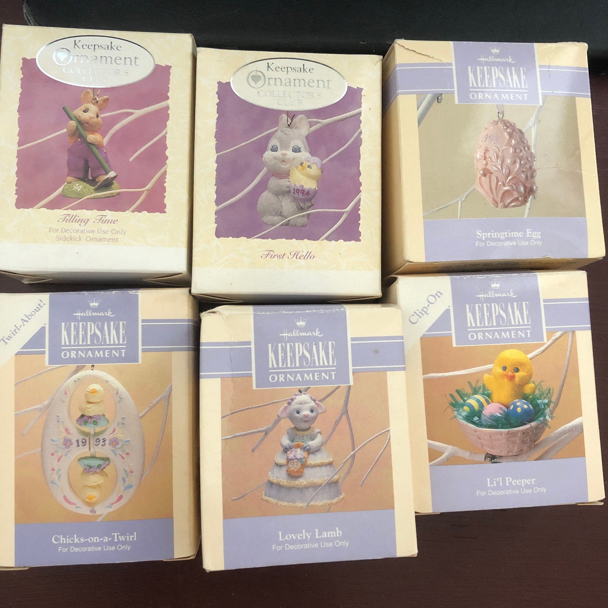 Hallmark, Collection of 6, Keepsake Vintage Collectible Easter Ornaments Includes...*