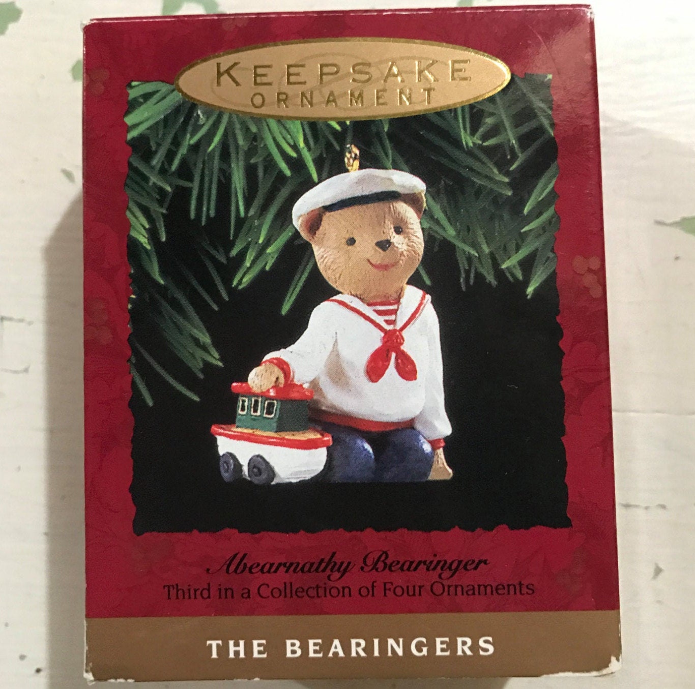 Hallmark, Bearingers, Papa XPR9746, Abearnathy XPR9747, and Bearnadette XPR9748, Vintage 1993, Set of 3, Keepsake Ornaments