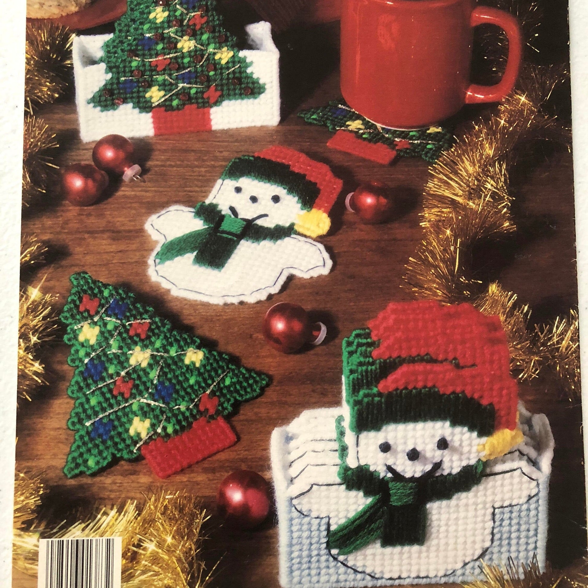 Leisure Arts Christmas Coasters in Plastic Canvas Leaflet 13834 Coaster Sets By Joyce Levitt