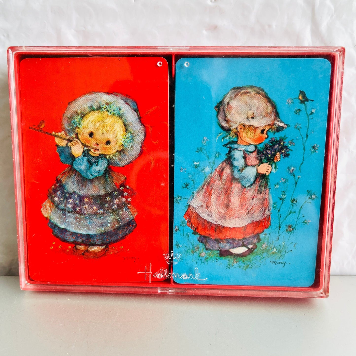 Hallmark, Little Lassies, Bridge Playing Cards, two decks, Plastic Coated , Vintage cards