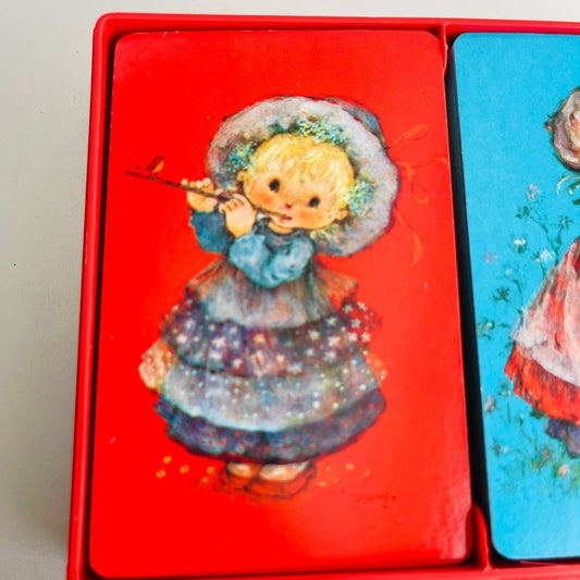 Hallmark, Little Lassies, Bridge Playing Cards, two decks, Plastic Coated , Vintage cards