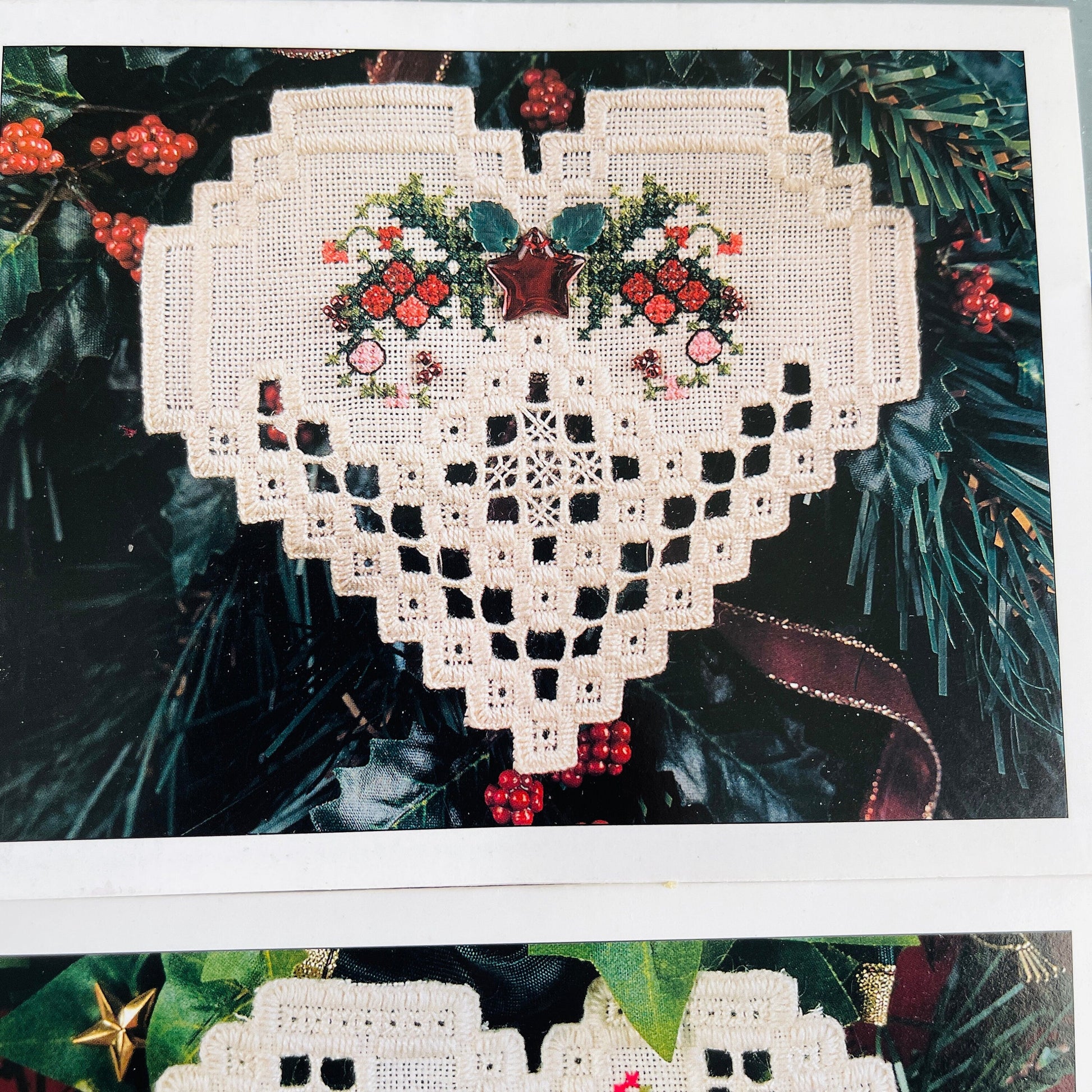 Cross N' Patch, Set of 3, pattern charts vintage 1990s, with 4 inch plastic hoop, see description*