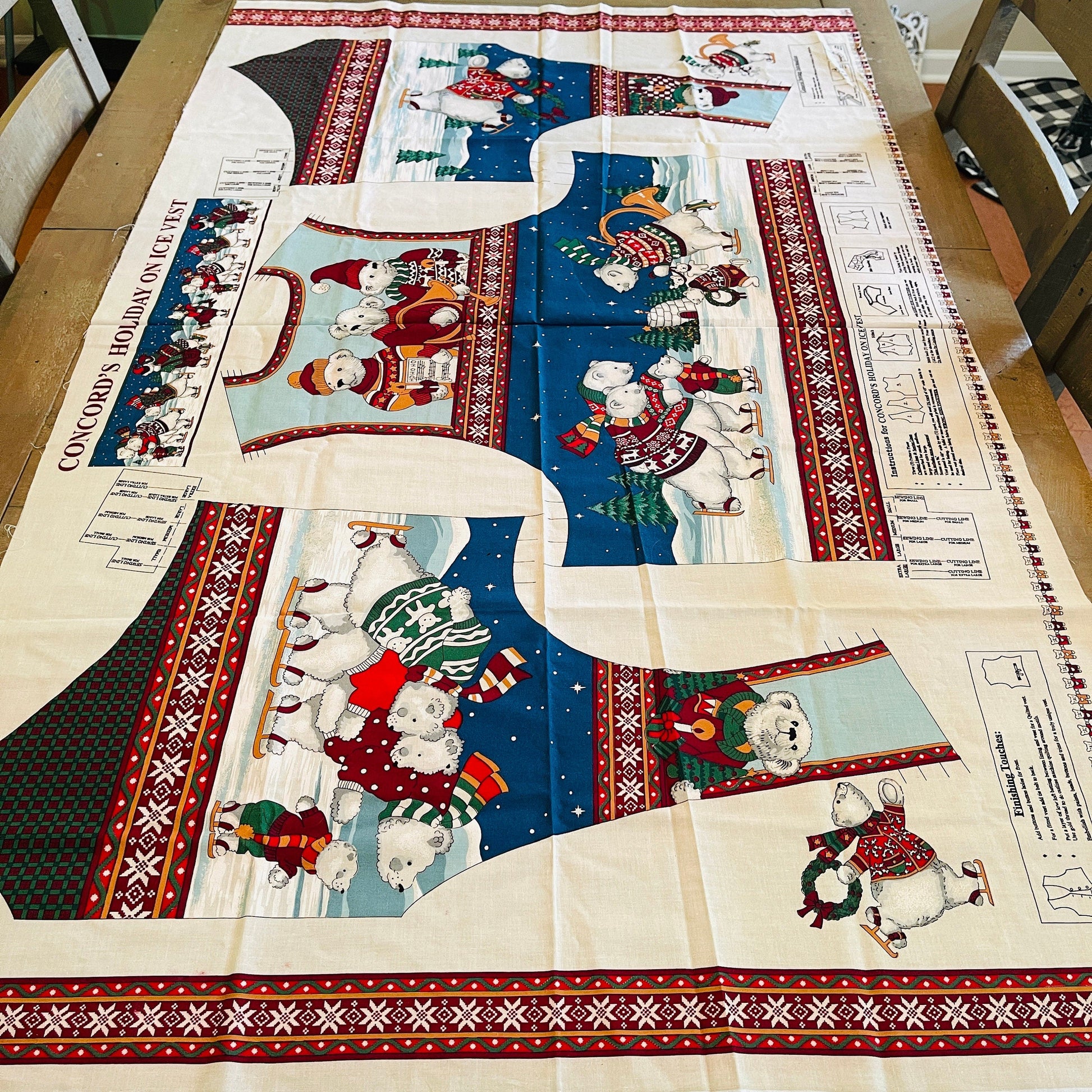 Concord's Holiday On ice, Vest, Fabric Panel, Fits Small to Extra Large