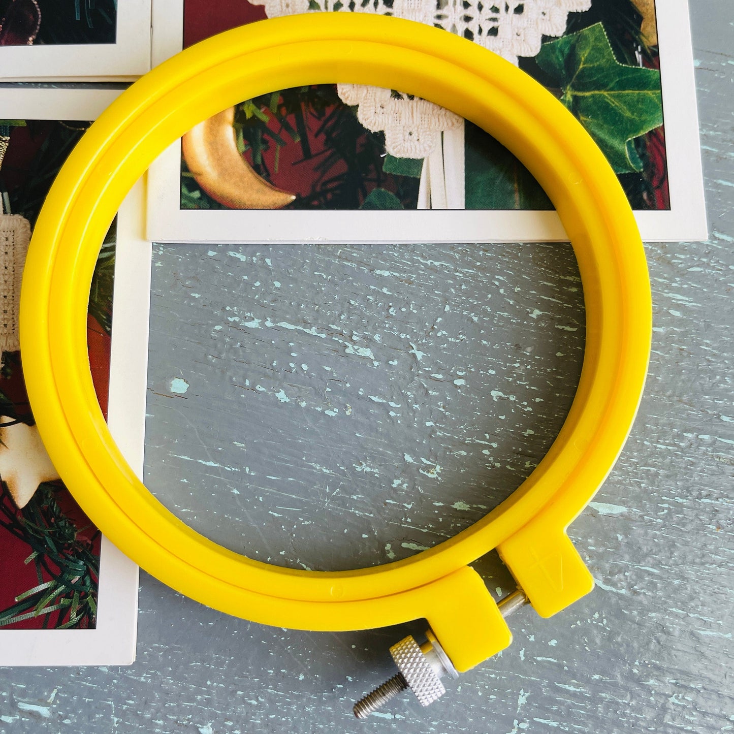 Cross N' Patch, Set of 3, pattern charts vintage 1990s, with 4 inch plastic hoop, see description*