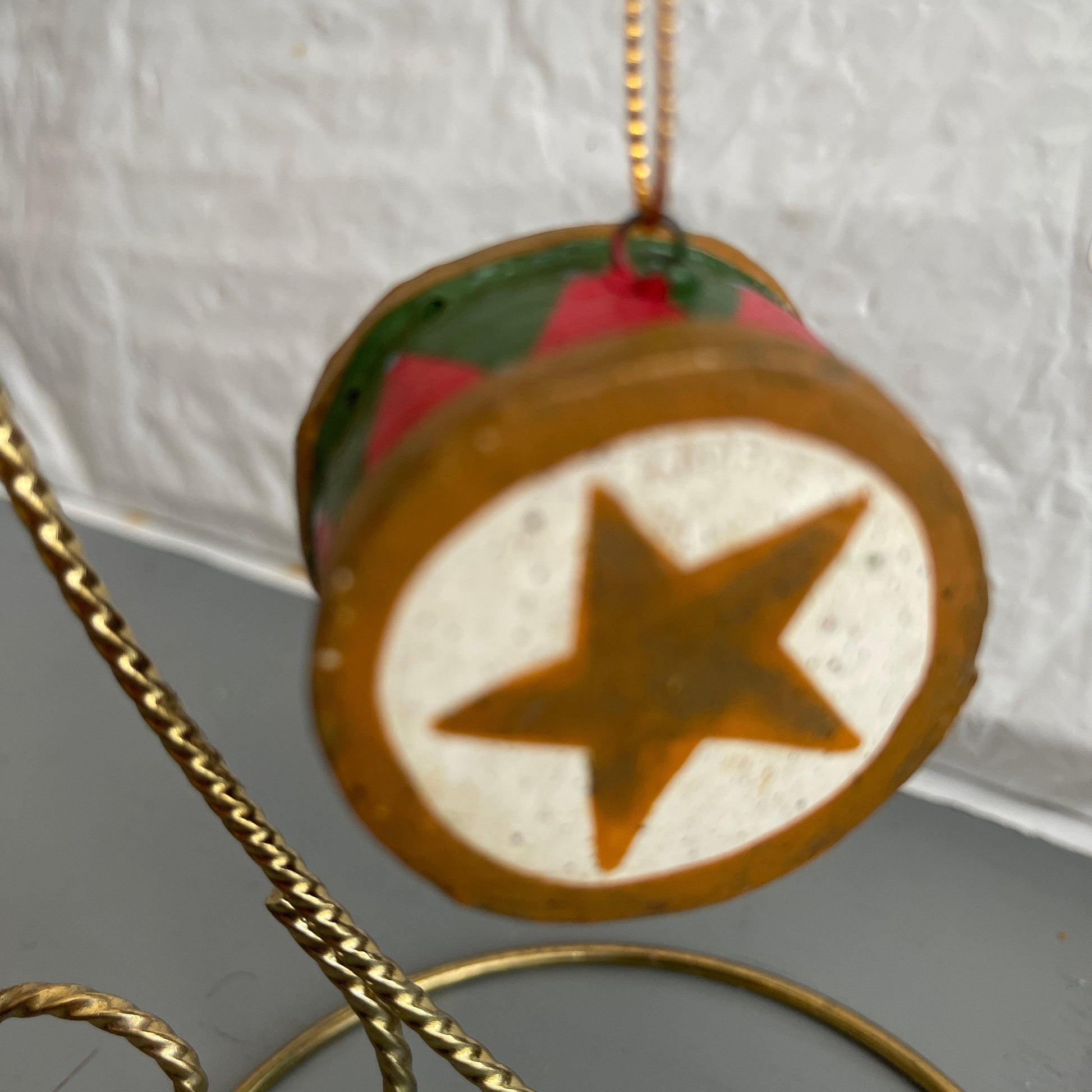 Little Toy Drum Hand Painted Vintage Ornament