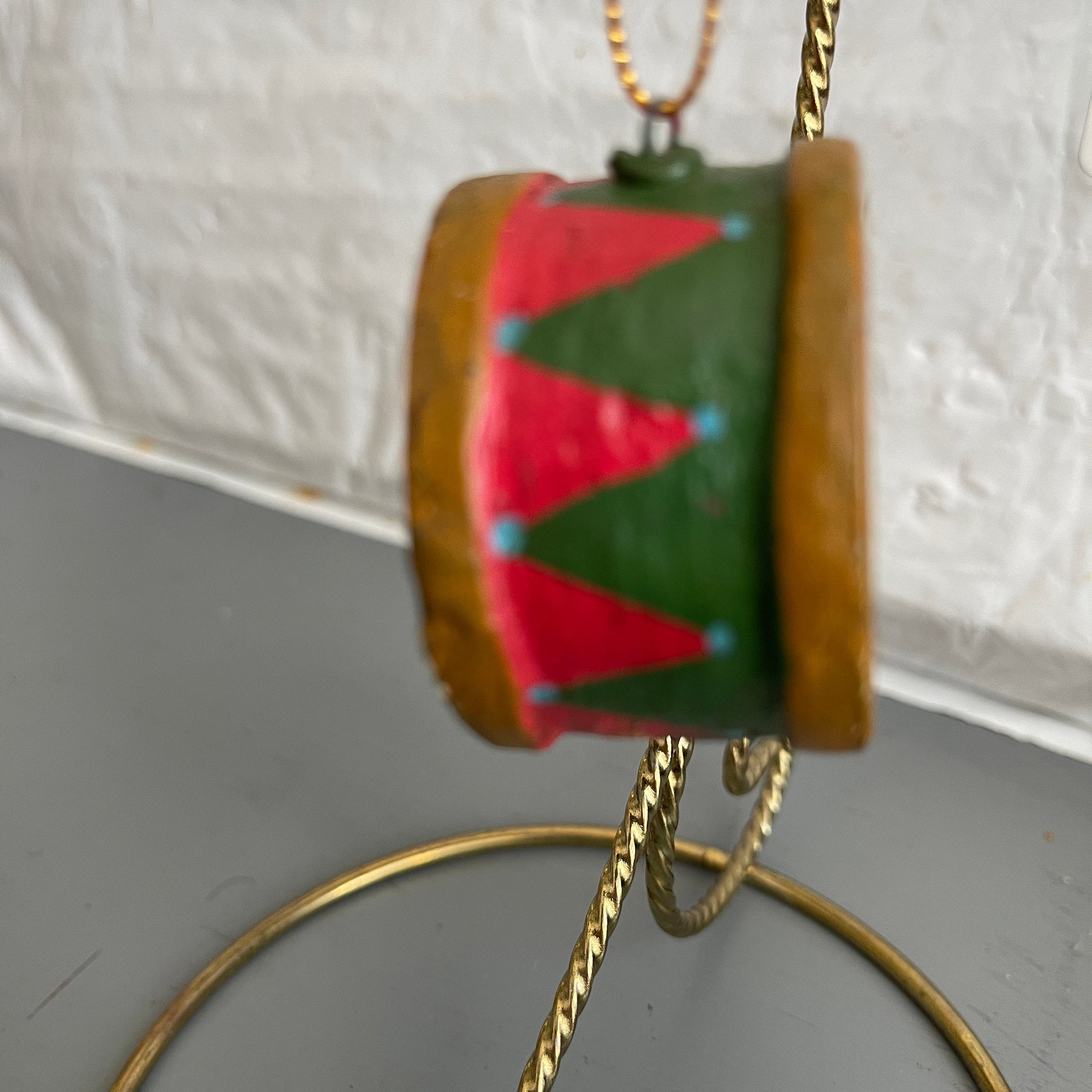 Little Toy Drum Hand Painted Vintage Ornament