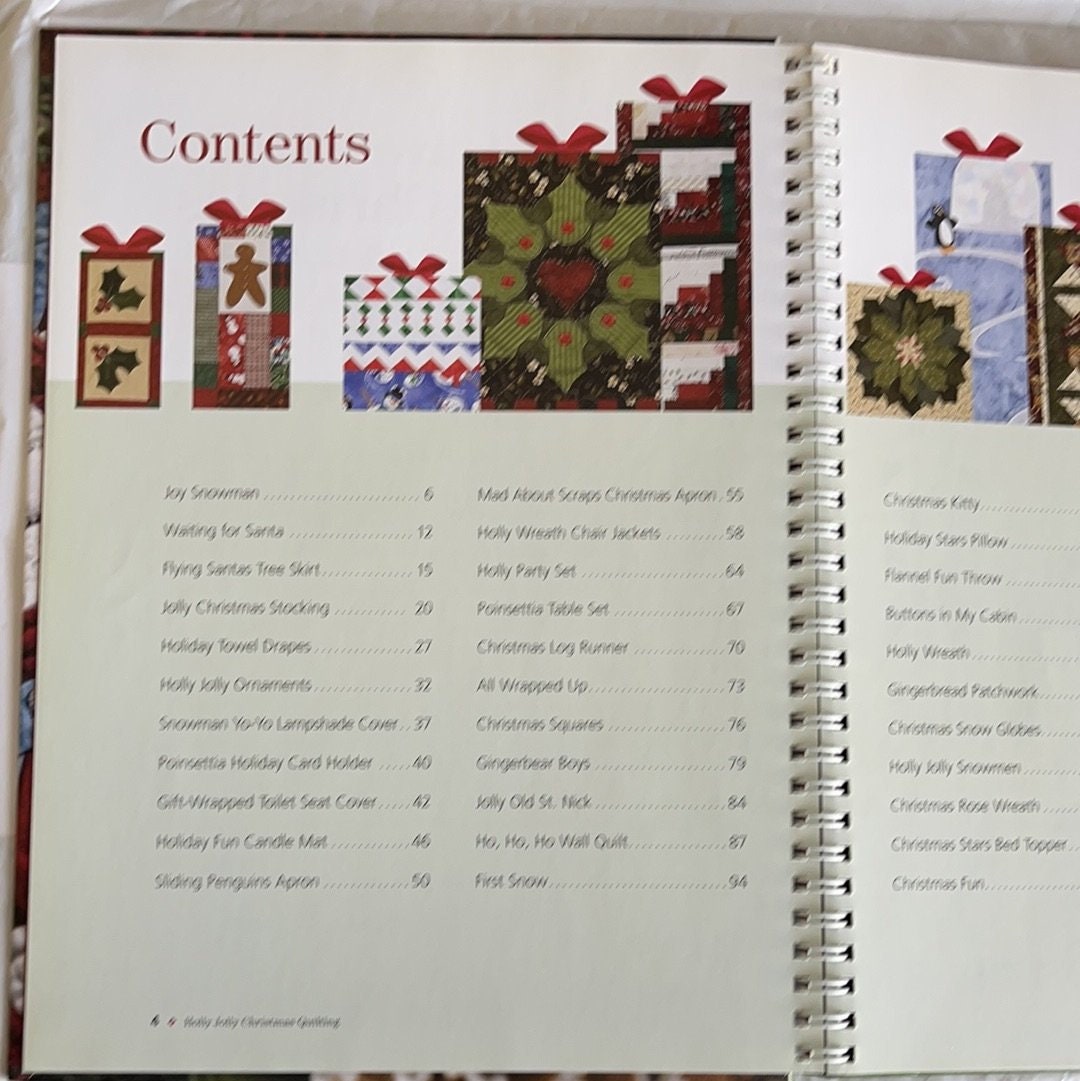 House of White Birches Holly Jolly Christmas Quilting 2007 Spiral Bound Hardcover Quilting Patten Book