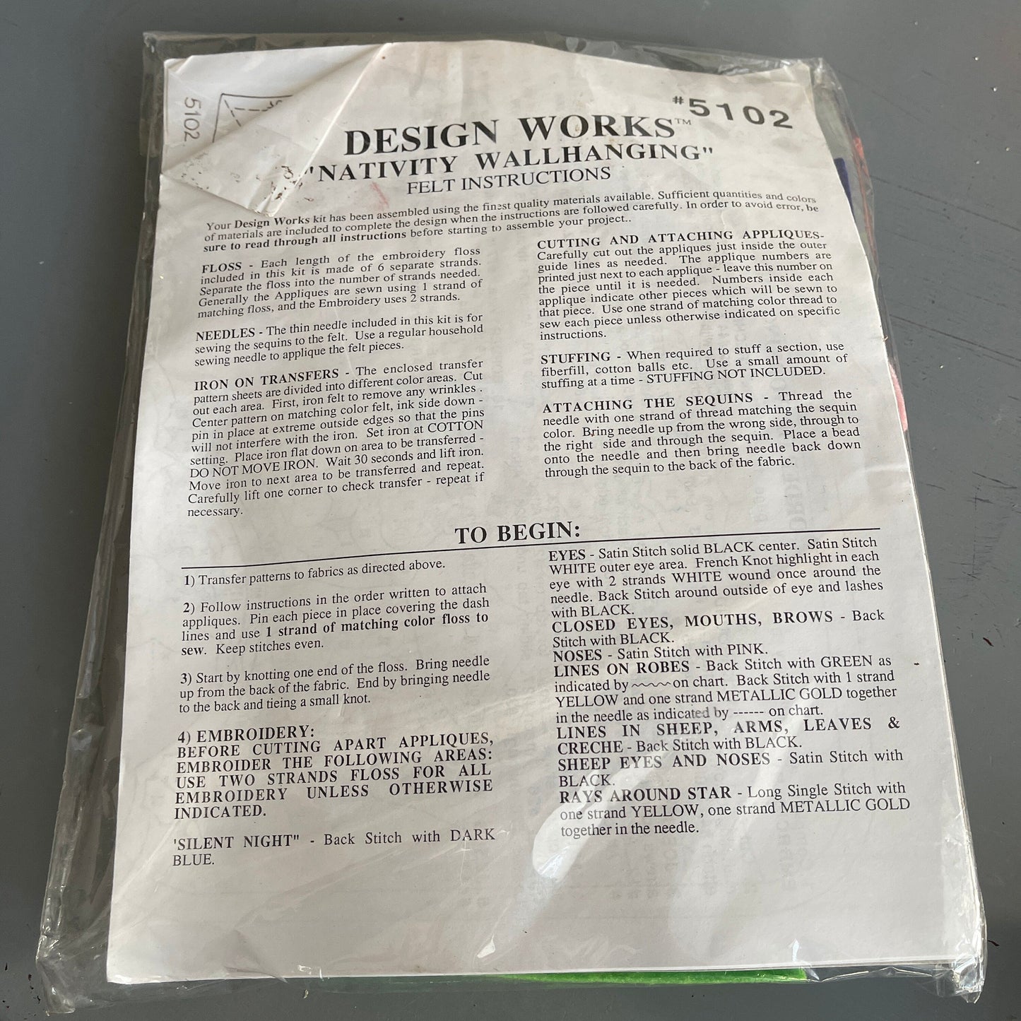 Design Works Silent Night Felt Wall Hanging Kit 12 By 17 Inches