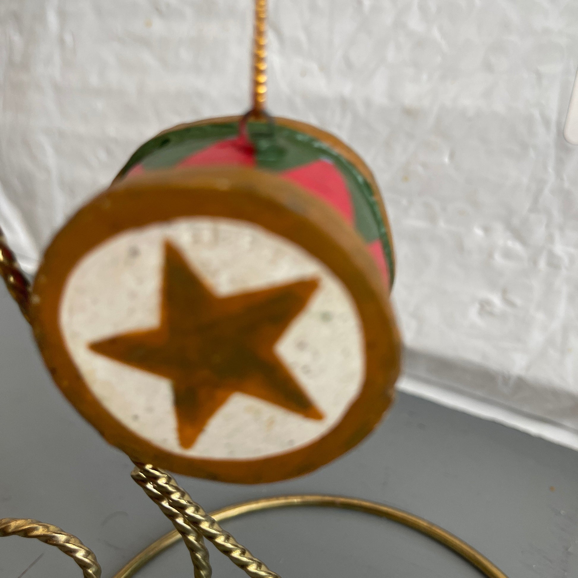 Little Toy Drum Hand Painted Vintage Ornament
