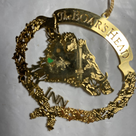 The Boars Head Inn Gold-Tone Metal Christmas Tree Ornament