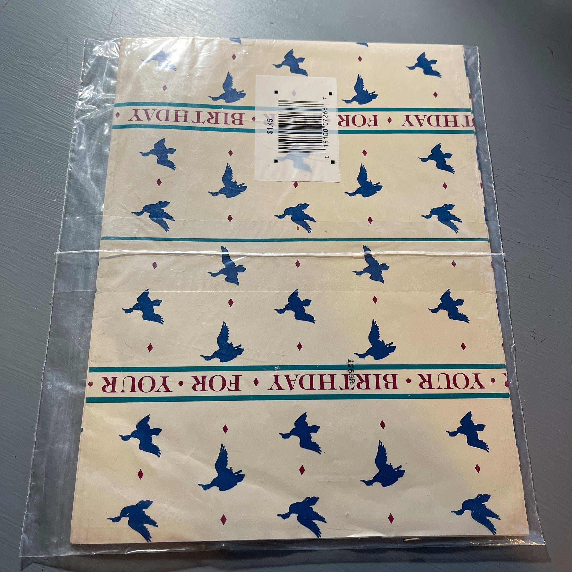 Gift Wrapping Paper Nice Vintage Choice Of Kid Christmas, Happy Birthday, Dad, Bird Happy Birthday or Floral See Variations