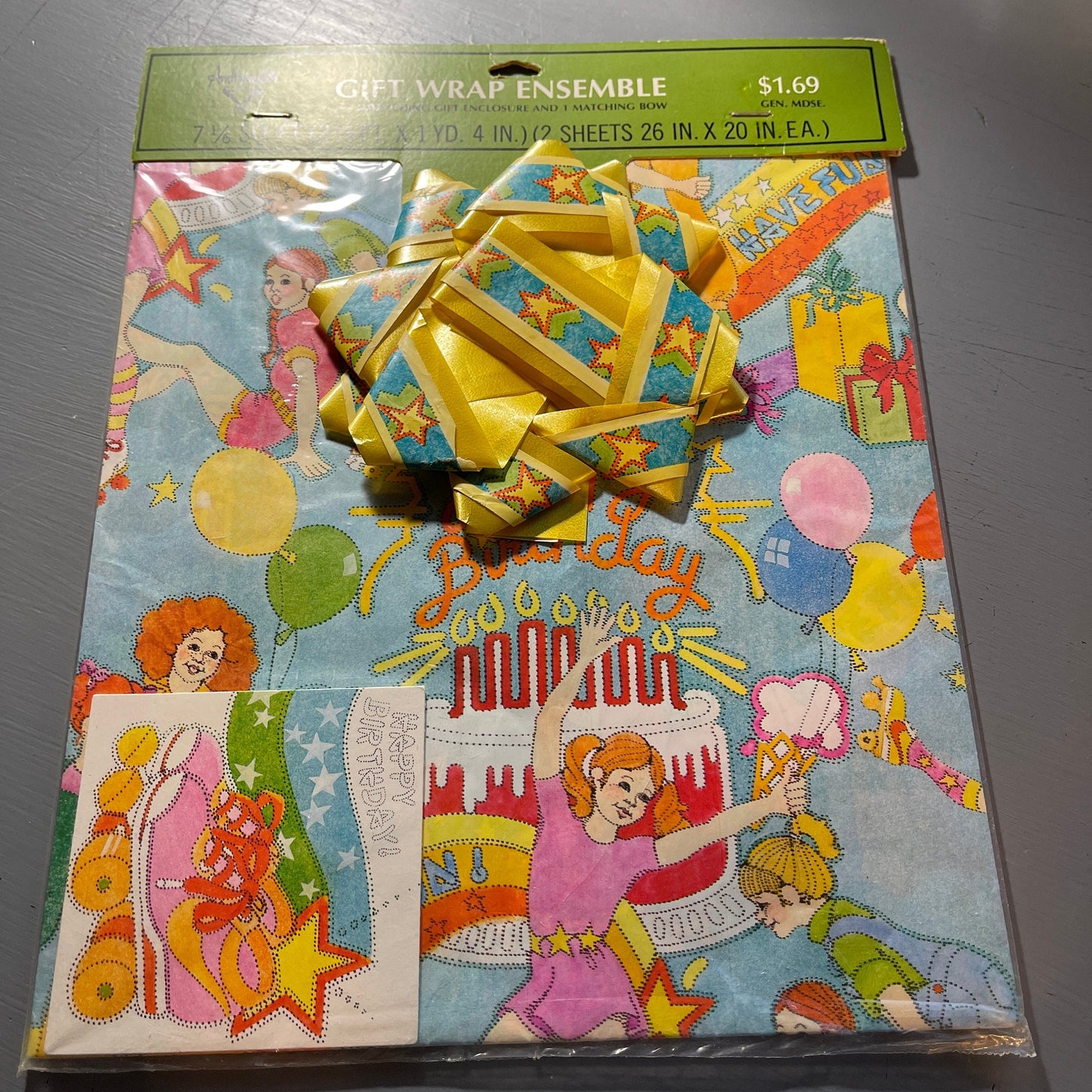 Gift Wrapping Paper Nice Vintage Choice Of Kid Christmas, Happy Birthday, Dad, Bird Happy Birthday or Floral See Variations