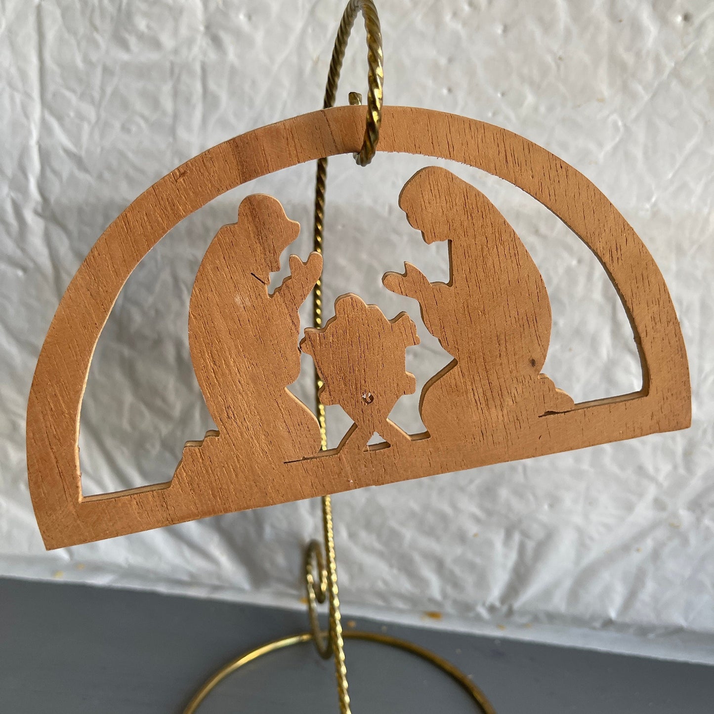Nativity Scene Cut Out Of Wood Vintage Cottagecore Christmas Decoration/Ornament