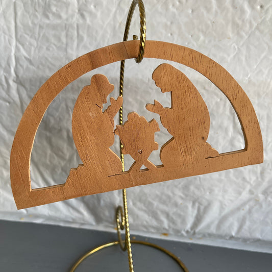 Nativity Scene Cut Out Of Wood Vintage Cottagecore Christmas Decoration/Ornament