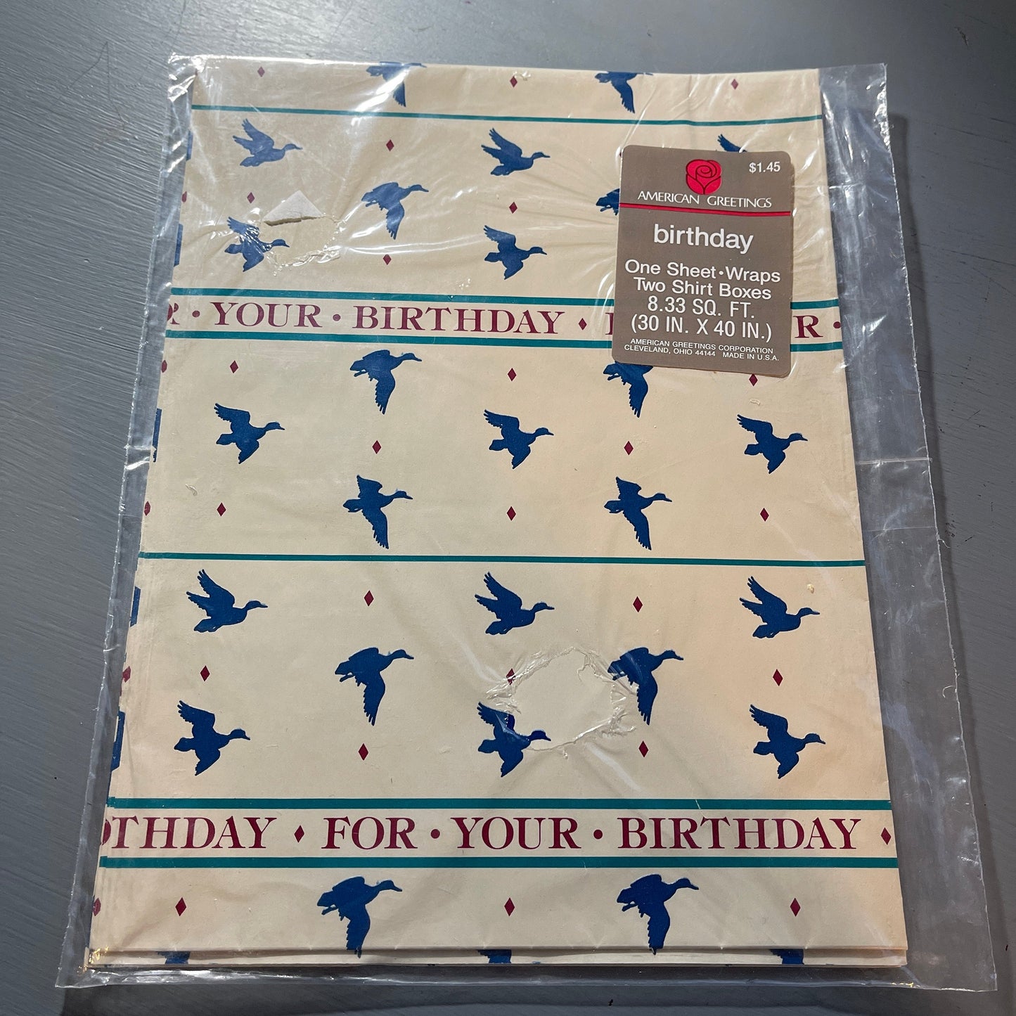 Gift Wrapping Paper Nice Vintage Choice Of Kid Christmas, Happy Birthday, Dad, Bird Happy Birthday or Floral See Variations