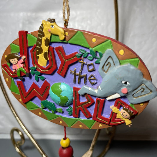Joy To The World CARE By Midwest Of Cannon Falls Zoo Animals Porcelain Ornament