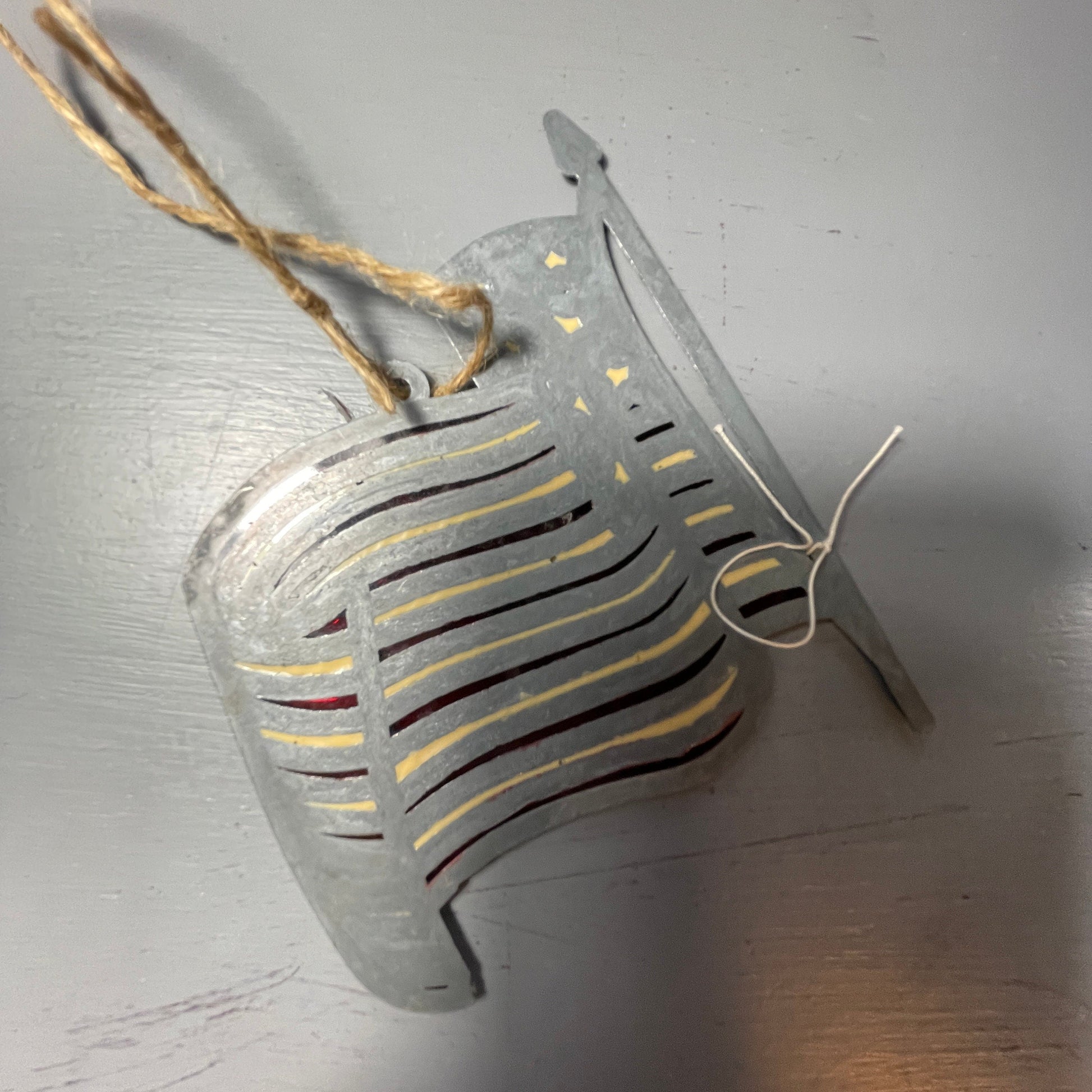 Stained Glass American Flag Waving On Metal Pole Vintage Decorative Collectible Ornament