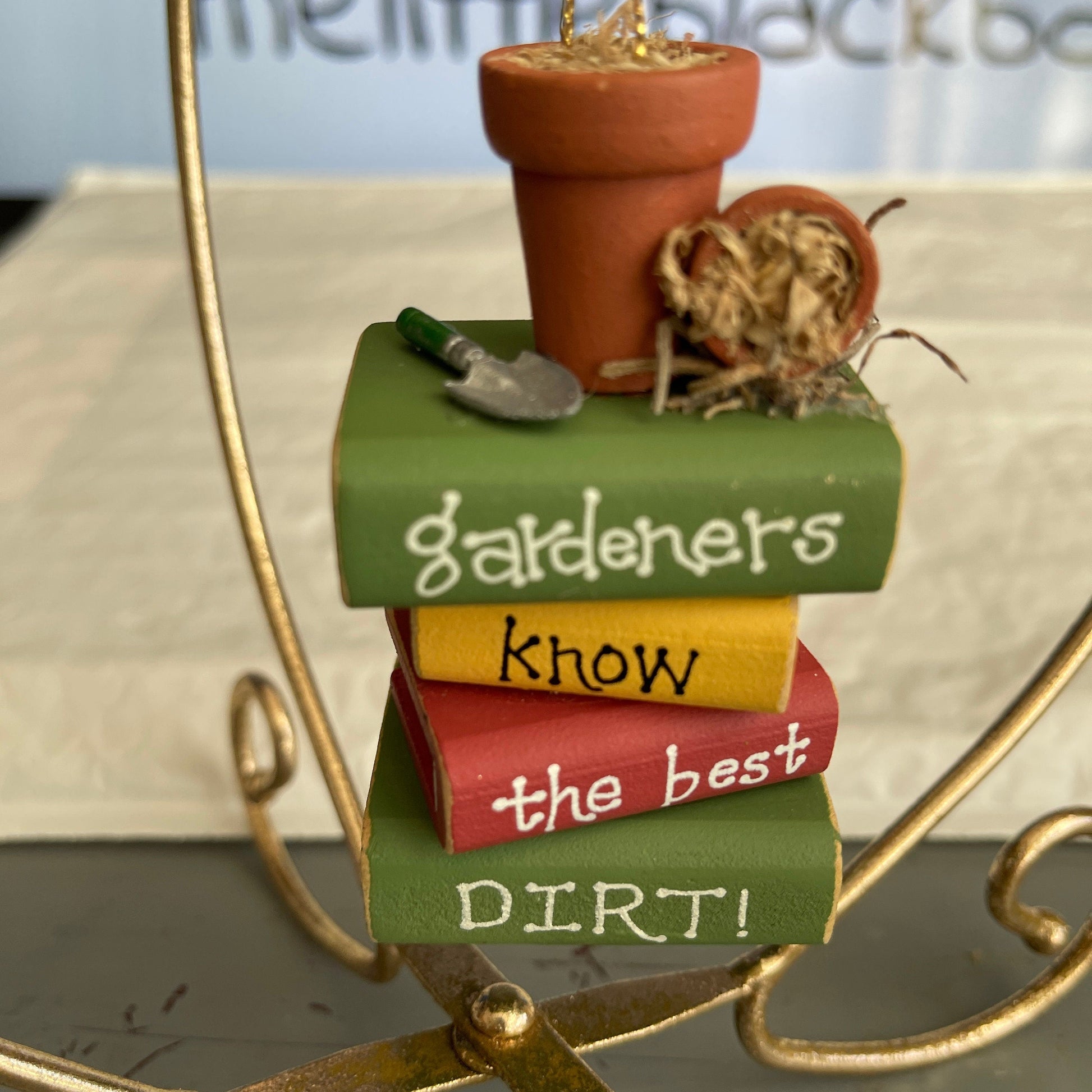 Gardners Know The Best DIRT! Stack Of Books Christmas Ornament