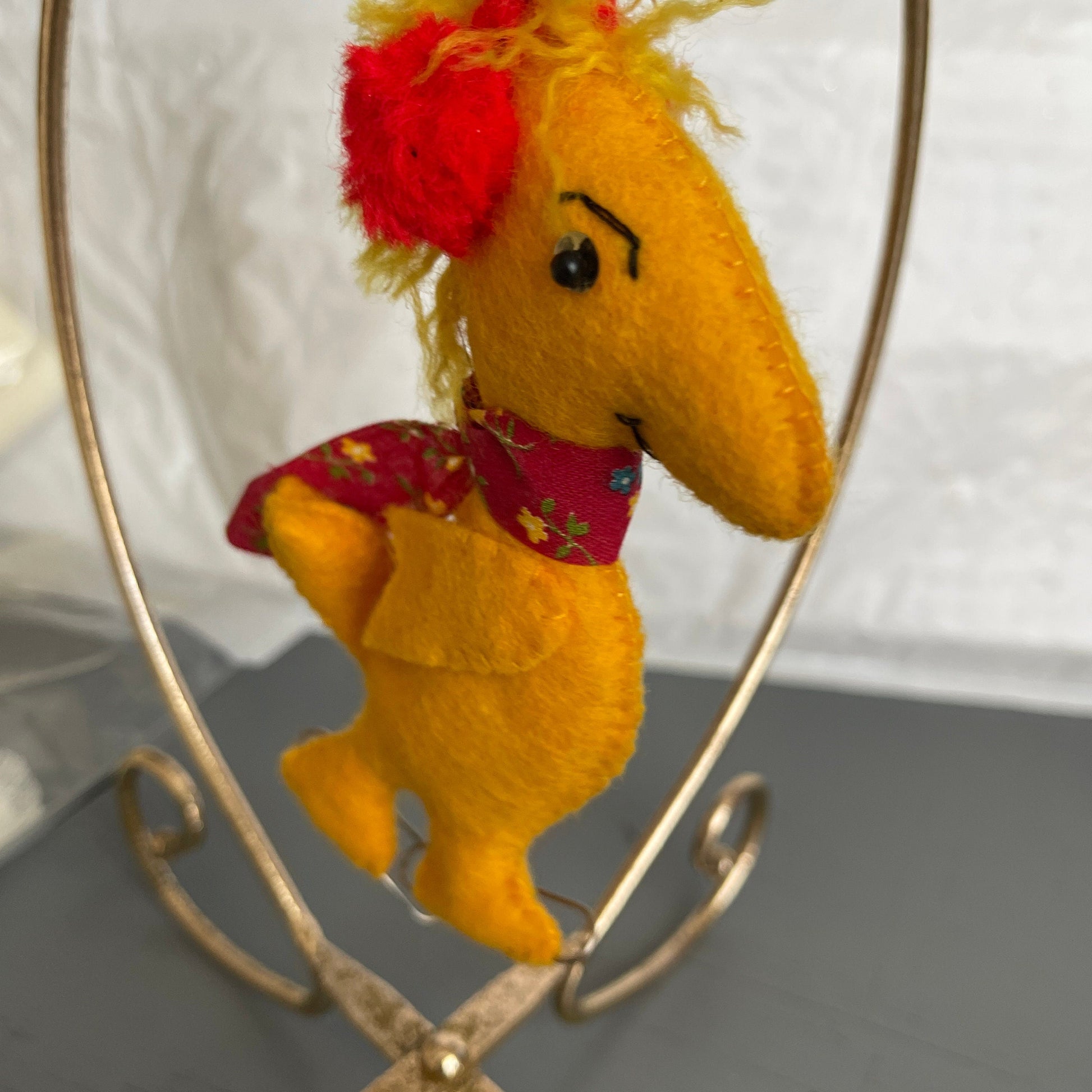 Snoopy and Woodstock Skating Homemade Peanuts Gang Style Stuffed Felt Ornaments